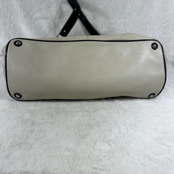 Vintage Coach Laura Leather Spectator Carryall Hand Bag Tote Off White Bone - Picture 11 of 16
